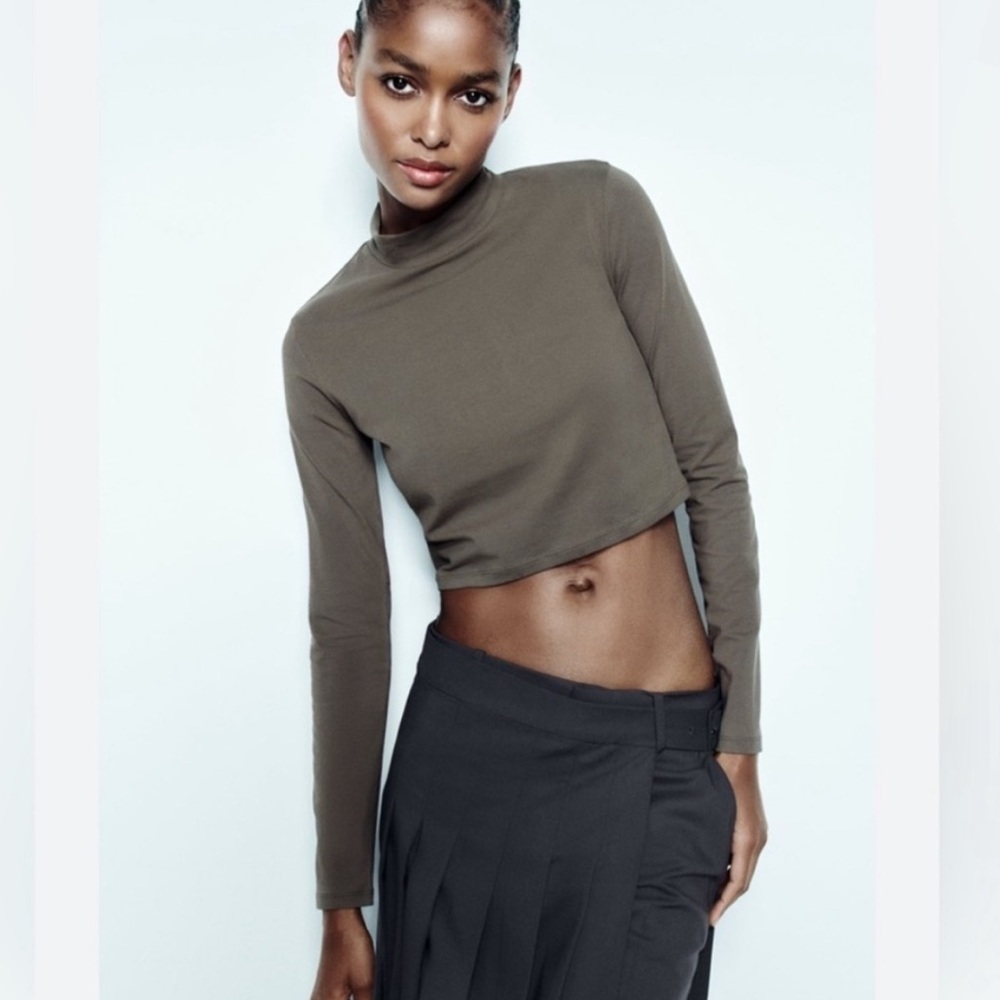 Zara Size Medium Long sleeve | High Neck Crop